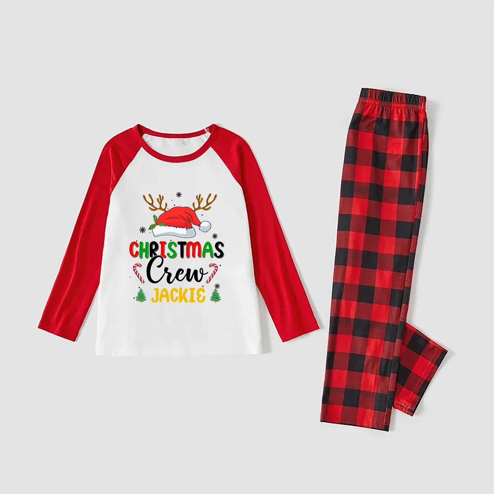 Festive Cousin Crew Christmas Pajamas With Names Red