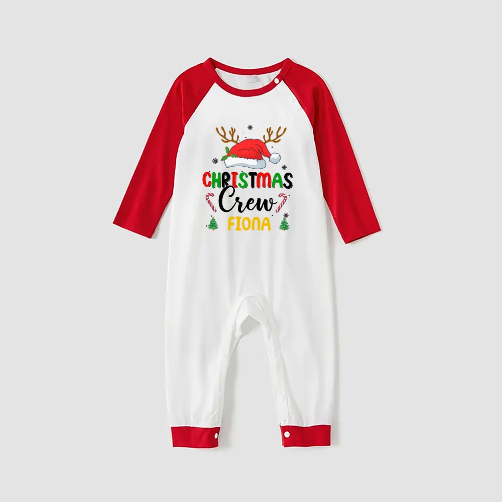 Festive Cousin Crew Christmas Pajamas With Names Red