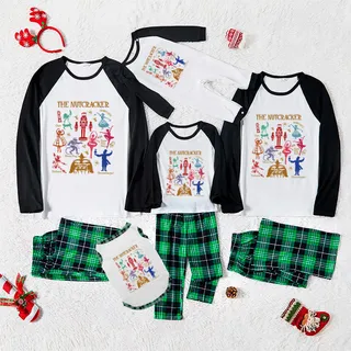 Nutcracker Matching Pjs Christmas Green White Plaid