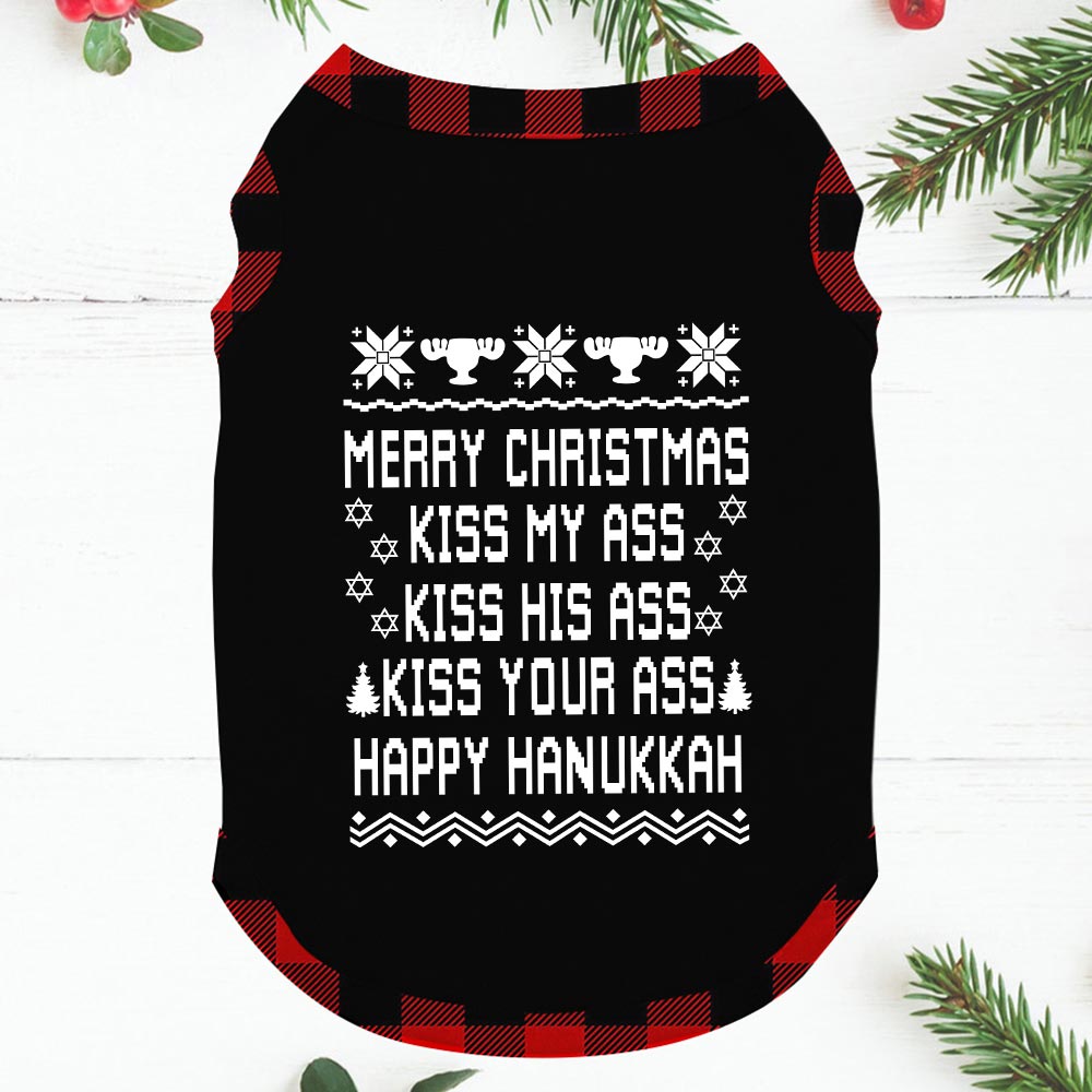 Menorah Pajamas Merry Xmas And Happy Hanukkah Black