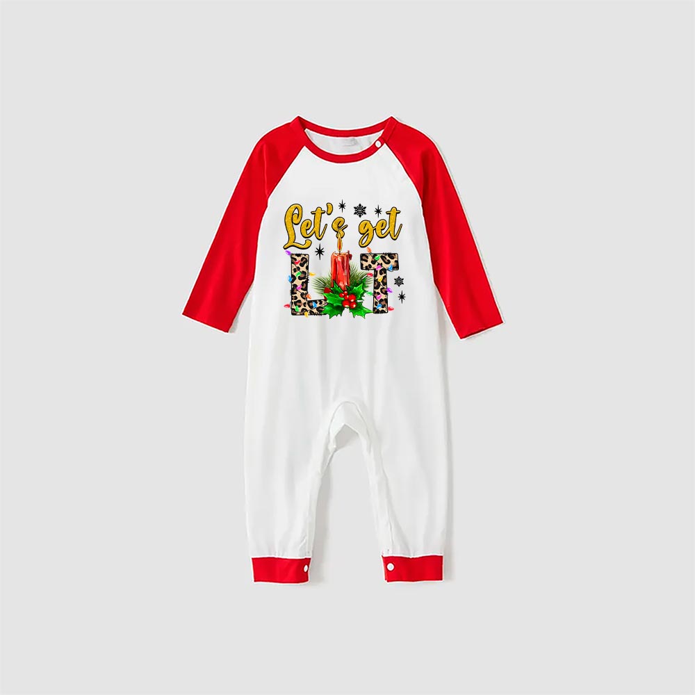 Christmas Pajamas For A Family Let's Get Lit Red