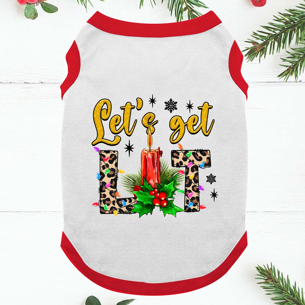 Christmas Pajamas For A Family Let's Get Lit Red