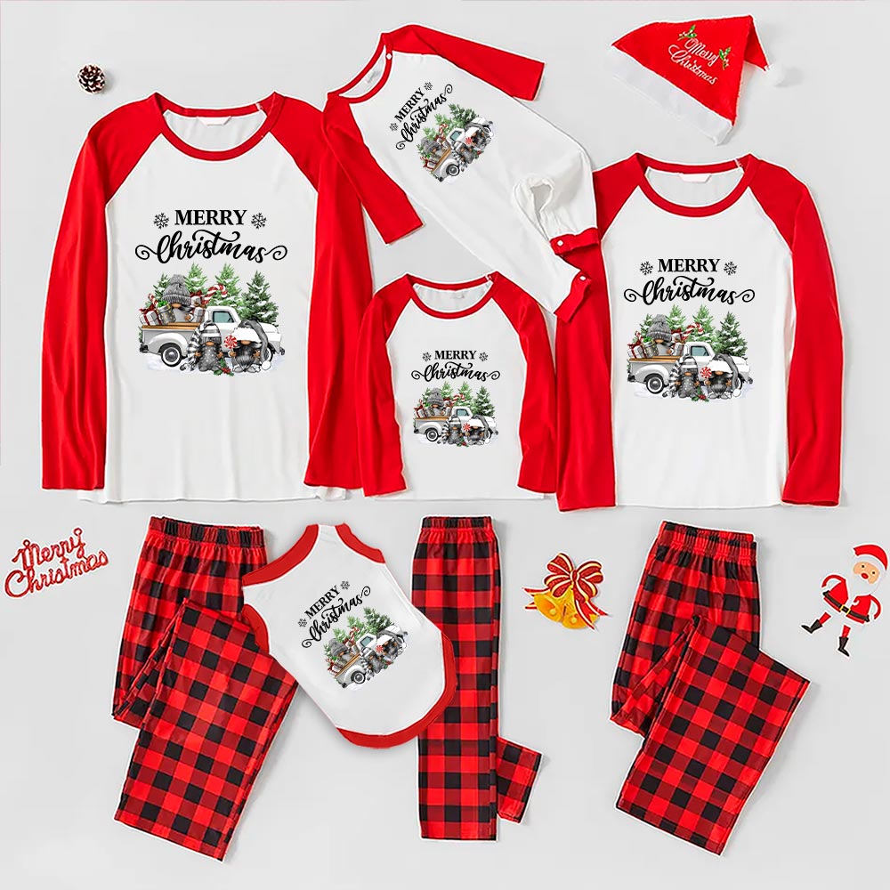 Unique Family Pjs Xmas Gray Gnome Truck Presents