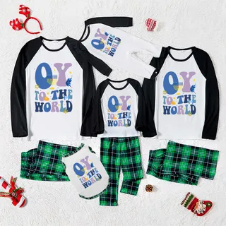 Funny Jewish Hanukkah Pj Sets Green Plaid