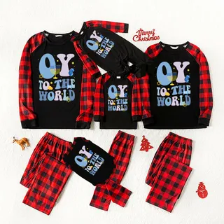 Hanukkah Pajamas For Family Funny Oy To The World Black
