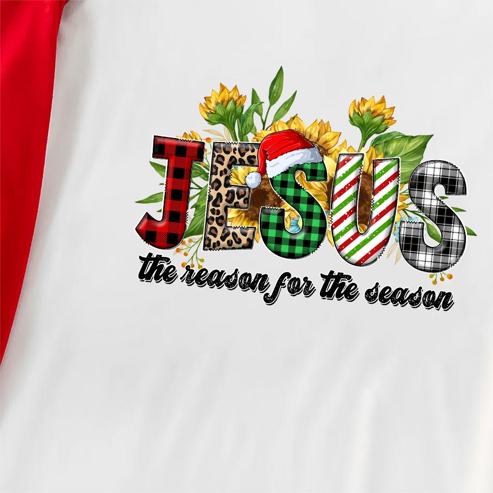 Christmas Matching Pj Sets Jesus The Reason For The Season Red White