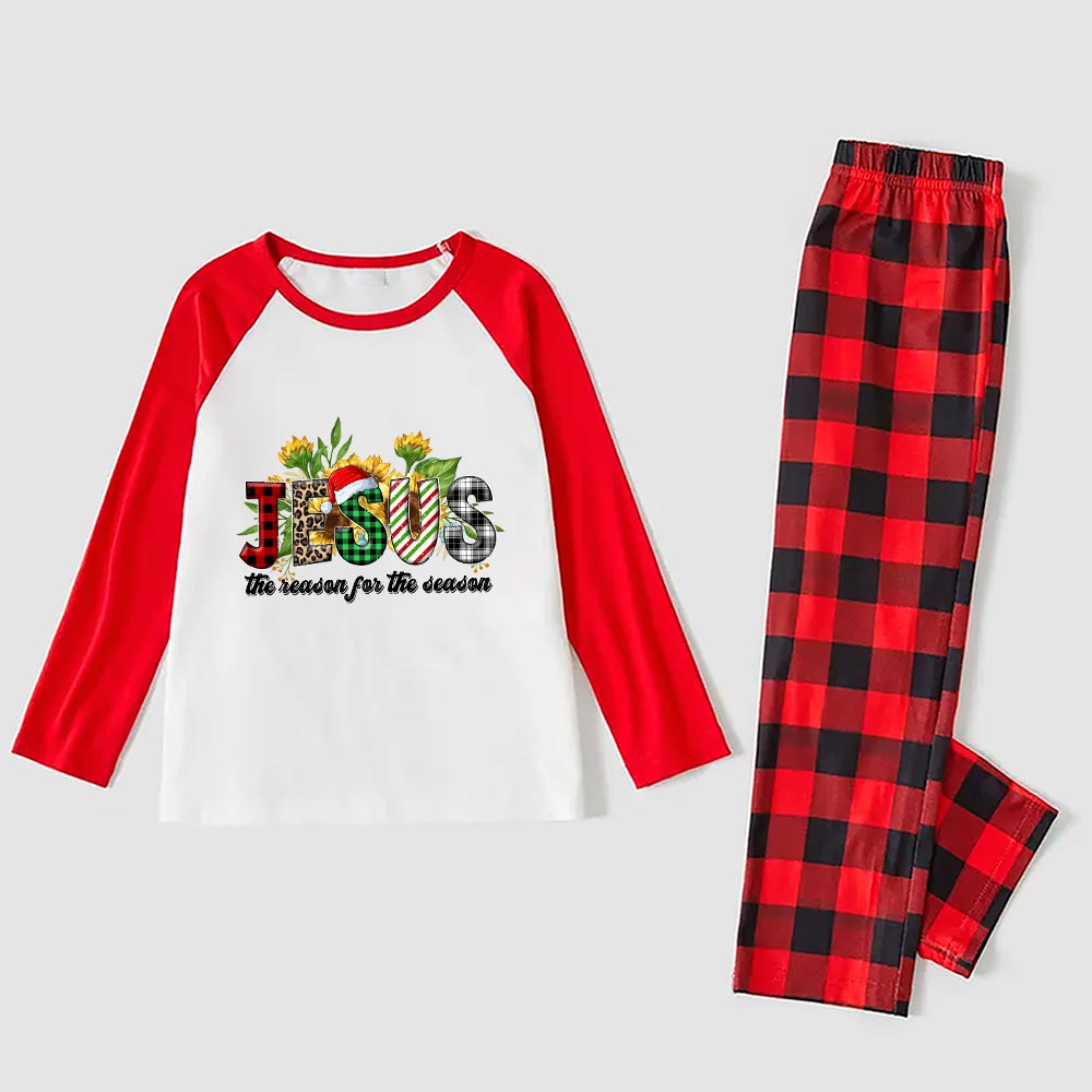 Christmas Matching Pj Sets Jesus The Reason For The Season Red White