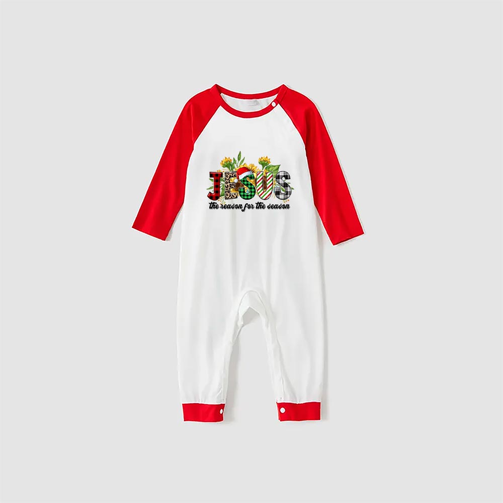 Christmas Matching Pj Sets Jesus The Reason For The Season Red White