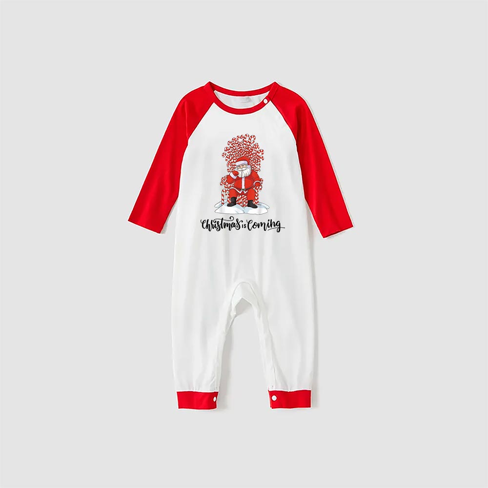 Fun Santa Family Xmas Pajamas Candy Cane Red Plaid