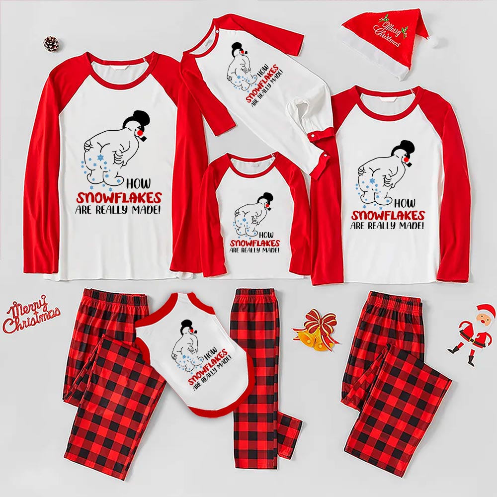 Naughty Snowman Family Christmas PJs For The Whole Family Red - variant image 1