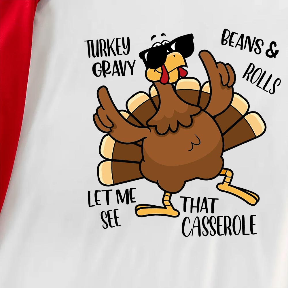 Thanksgiving Turkey Pajamas Matching Family Red And White
