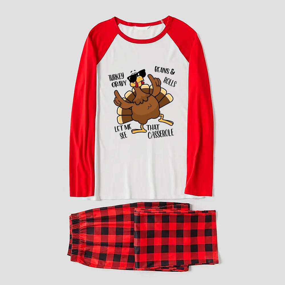 Thanksgiving Turkey Pajamas Matching Family Red And White