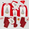 Match Family Christmas Pajamas Nativity Xmas Tree Red Plaid - variant image 1