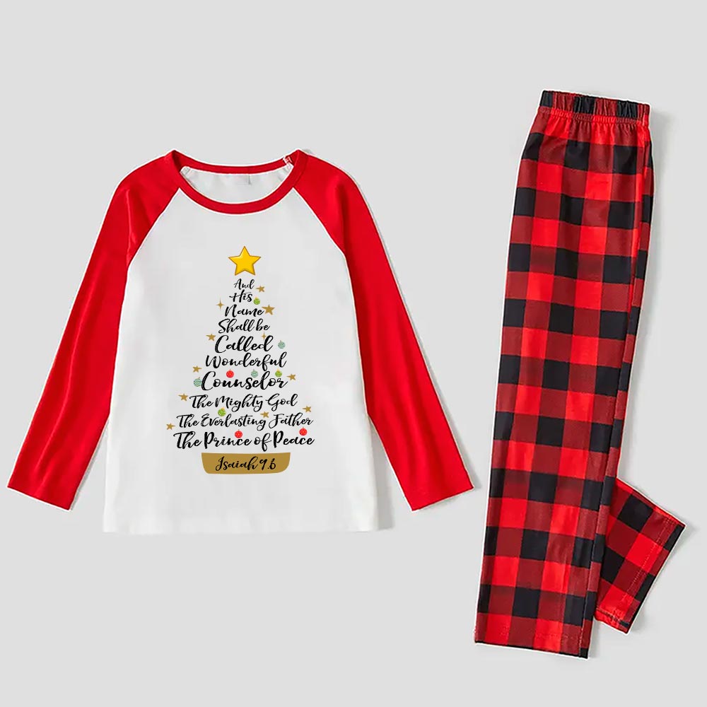 Match Family Christmas Pajamas Nativity Xmas Tree Red Plaid