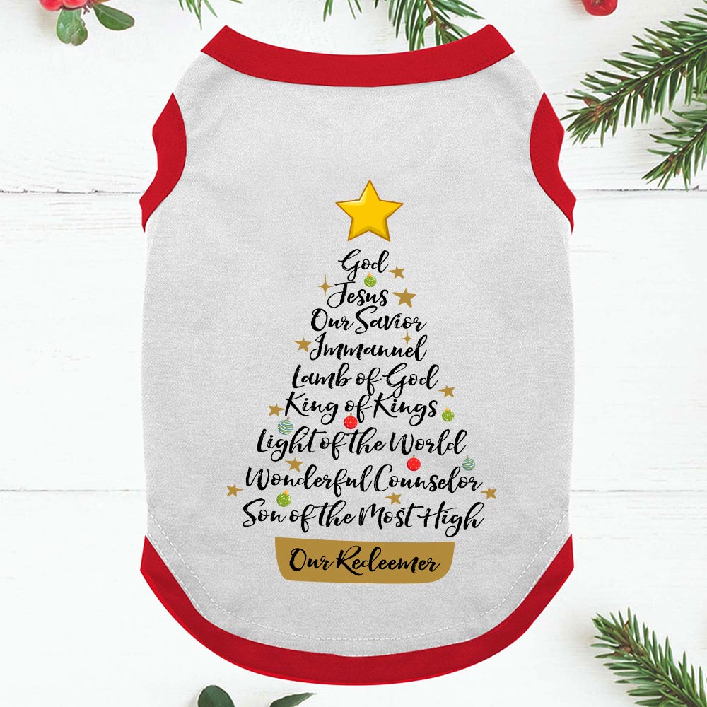 Family Set Christmas Pajamas Christian Xmas Tree Red White