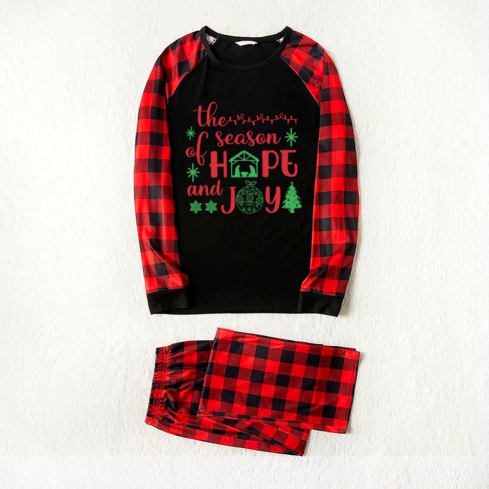 Jesus Christmas Pjs Family Set The Reason Of Hope And Joy Black Red