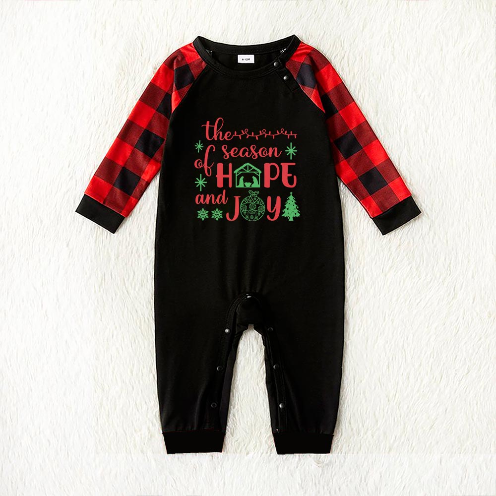 Jesus Christmas Pjs Family Set The Reason Of Hope And Joy Black Red