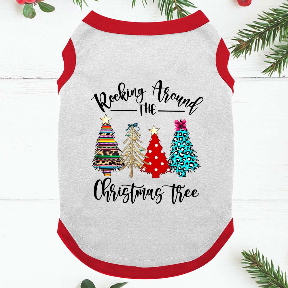 Christmas PJs Family Rocking Around The Xmas Trees Red