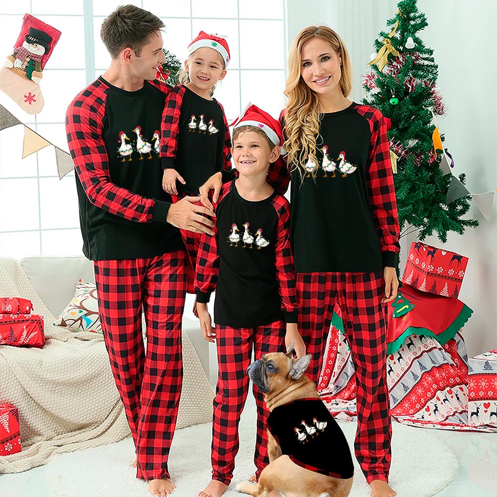 Unique Matching Ducks Christmas Pjs For Family Black - variant image 1