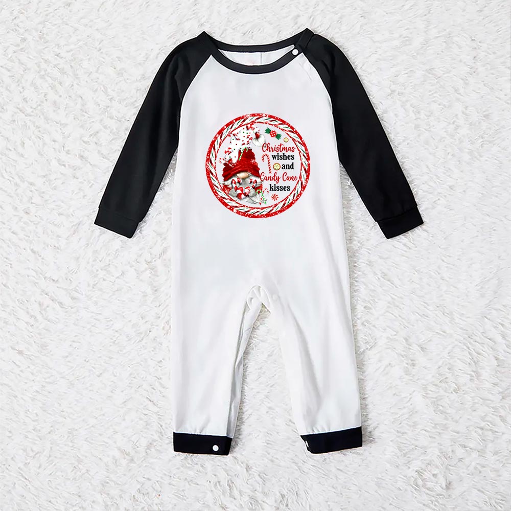 Candy Cane Gnome Christmas Pjs Matching Green White