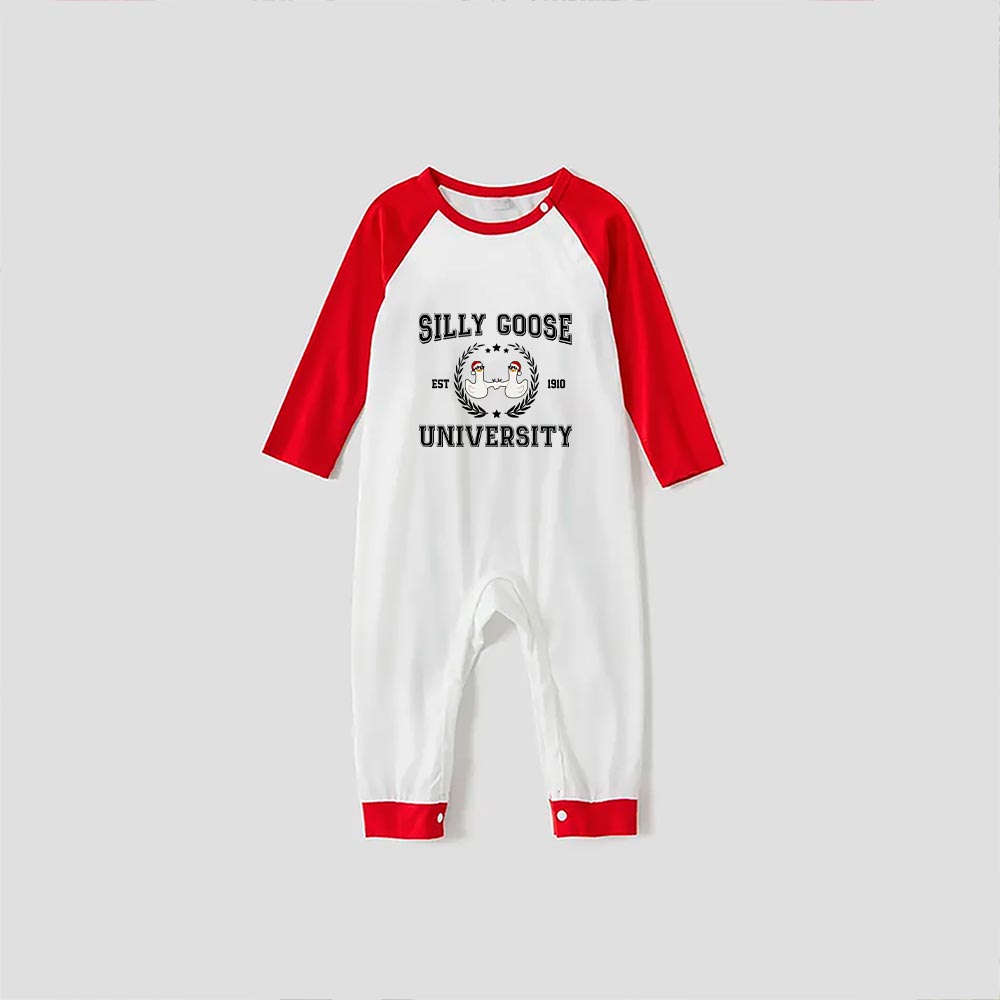 Funny Goose Friends Christmas PJs Matching Sets Red White