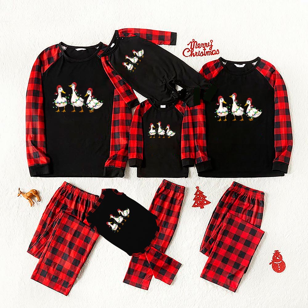 Unique Matching Ducks Christmas Pjs For Family Black