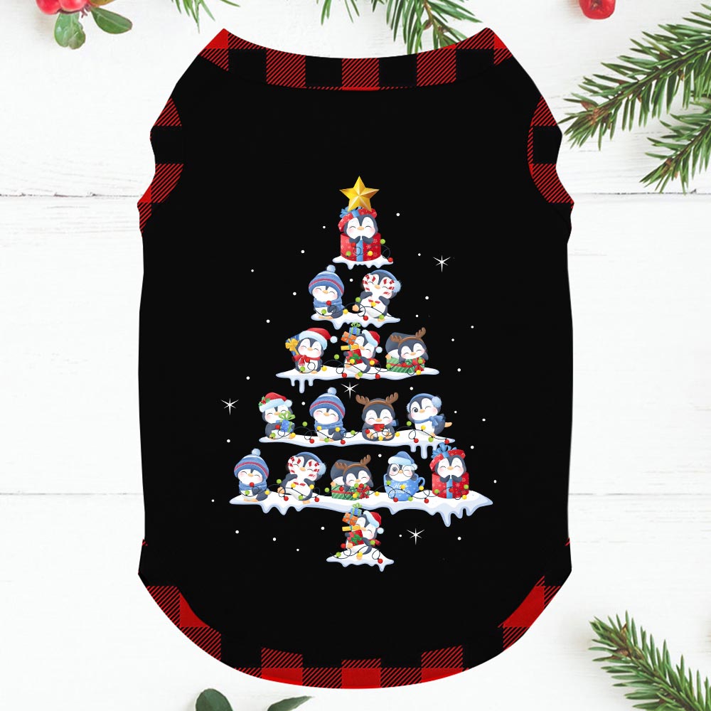Penguin Pyramid Cute Matching Christmas Pajamas Black