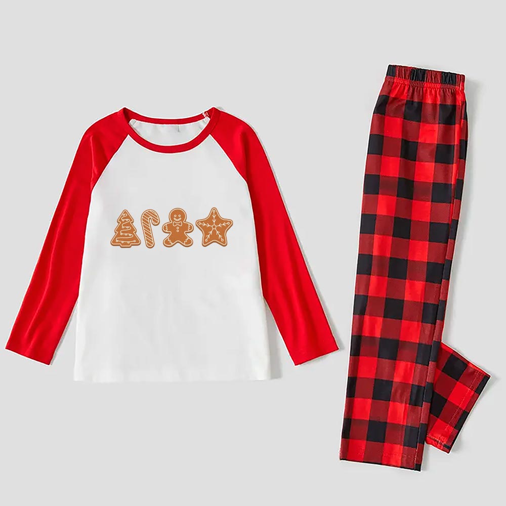 Matching Gingerbread Cookie Christmas Pajamas Whole Family Red