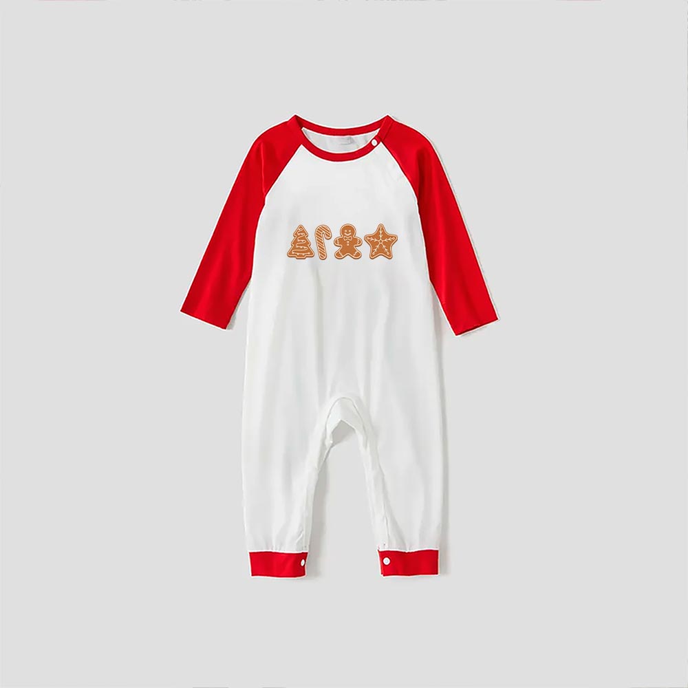 Matching Gingerbread Cookie Christmas Pajamas Whole Family Red
