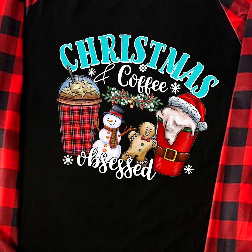 Holiday Coffee Obsessed Pajamas For The Family Black Red
