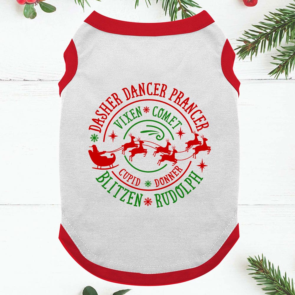 Matching Christmas Pj Santa Sleigh And Reindeer Red Plaid