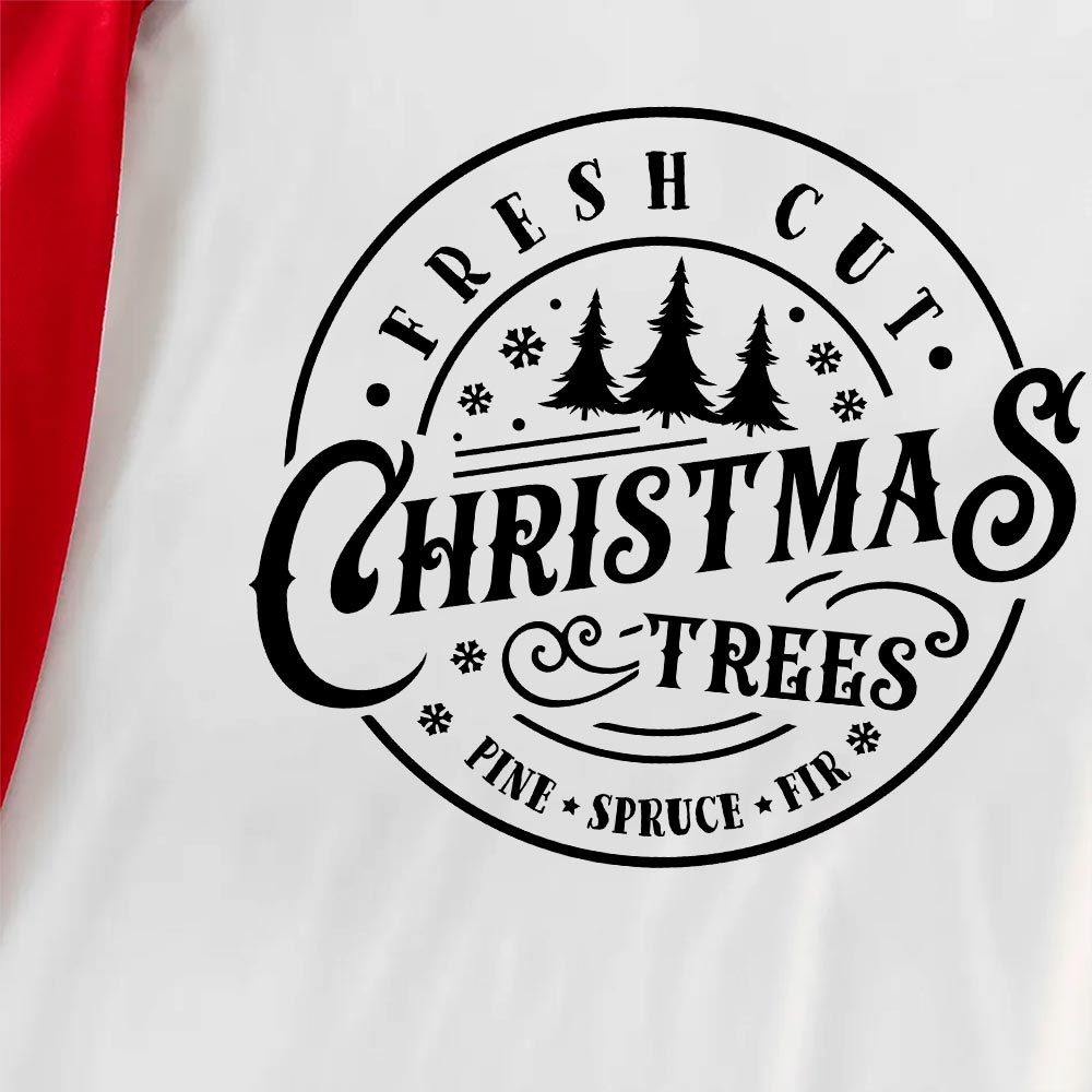 Plaid Family Christmas Pajamas Print Xmas Trees Red