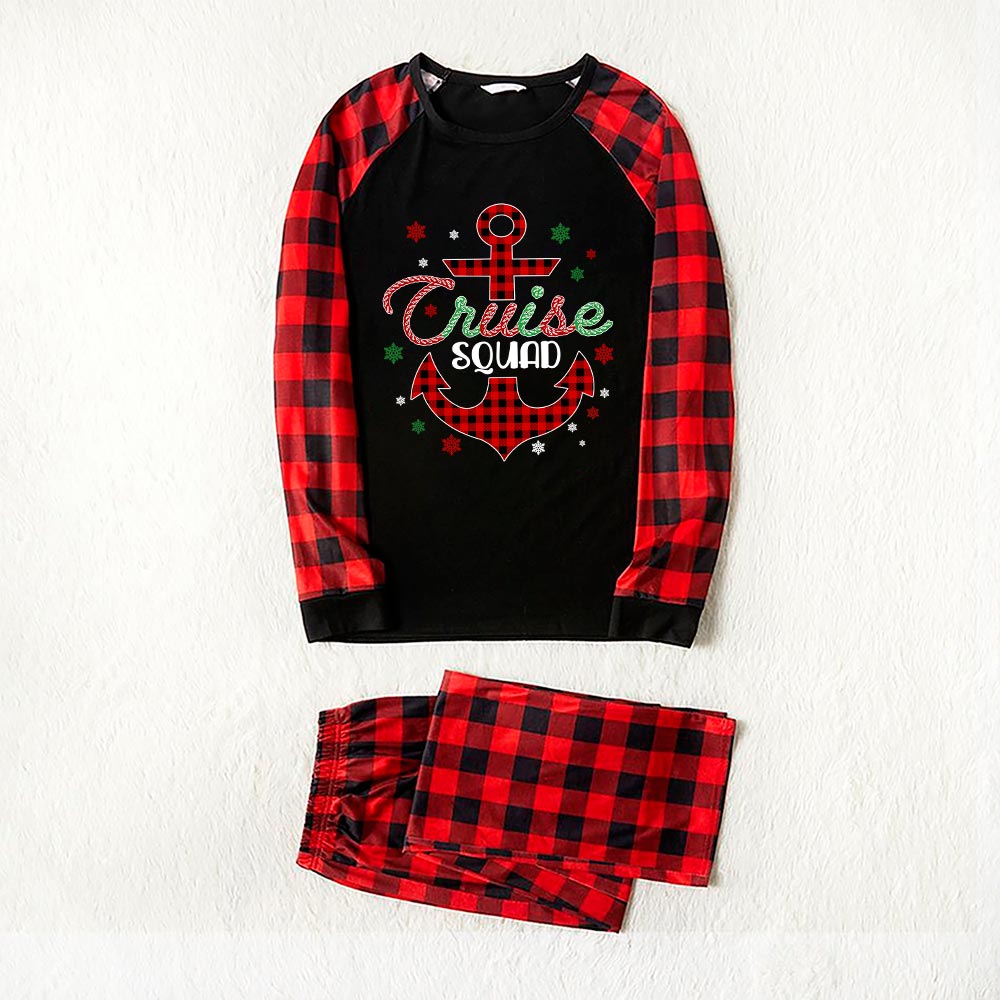 Matching Family Cruise Squad Christmas Pajamas Black