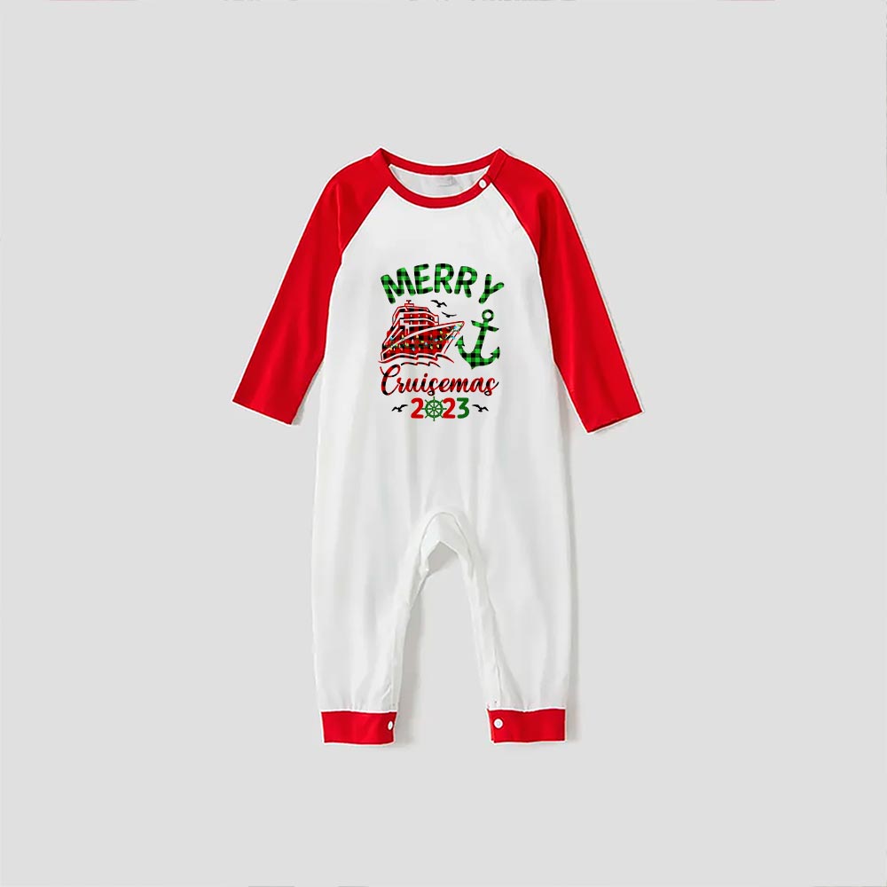 Holiday Cruise Matching Family Pajamas Red Plaid 2023