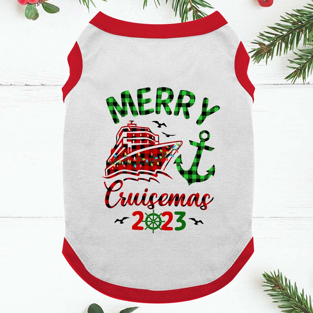 Holiday Cruise Matching Family Pajamas Red Plaid 2023