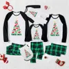 Dinosaur Tree Christmas Pajama Sets Green And White