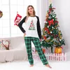 Dinosaur Tree Christmas Pajama Sets Green And White