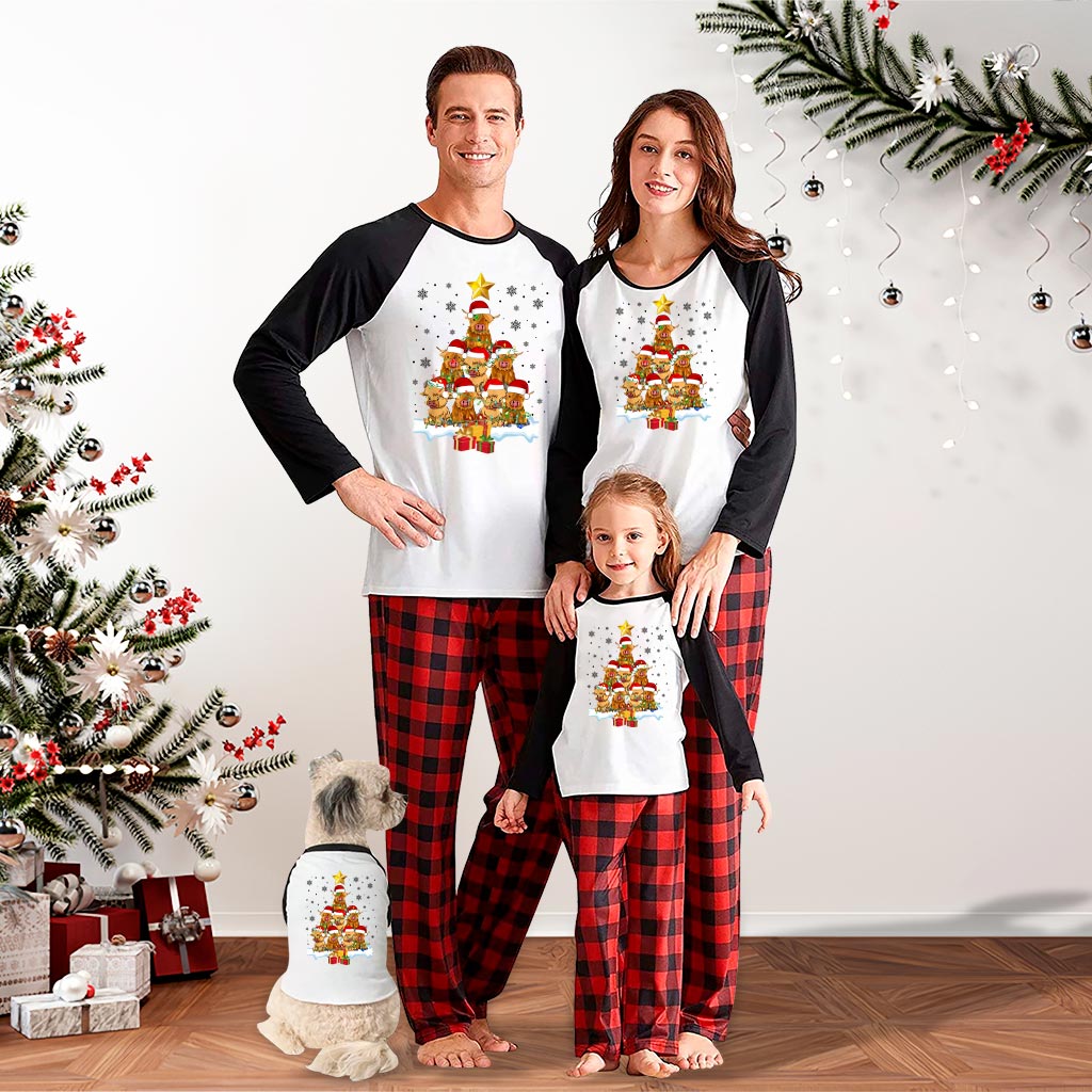 Funny Family Pajamas Christmas Tree With Cow - variant image 1
