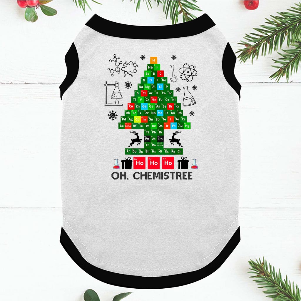 Chemist Tree Matching Christmas Pajamas With Dog White Black