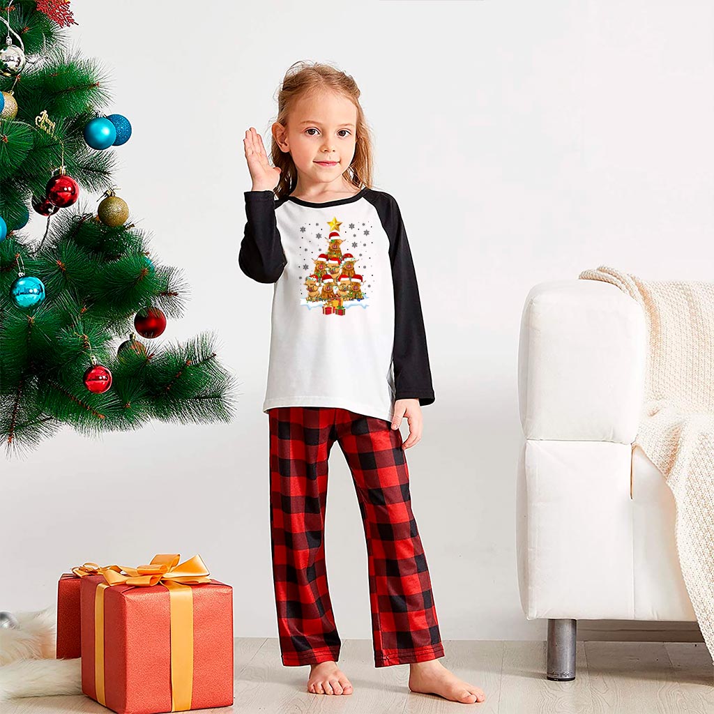 Funny Family Pajamas Christmas Tree With Cow