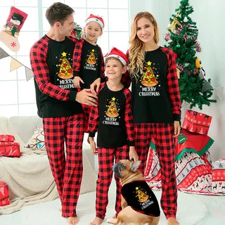 Merry Crustmas Family Pajamas For Christmas Black Red