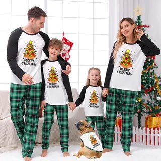 Merry Pizzamas Christmas Pajamas For A Family Green