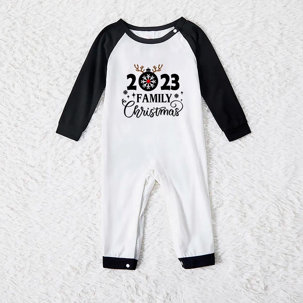 2023 Reindeer Family Pjs Christmas Green Plaid