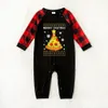 Cute Pizza Tree Family Christmas Pajamas Black