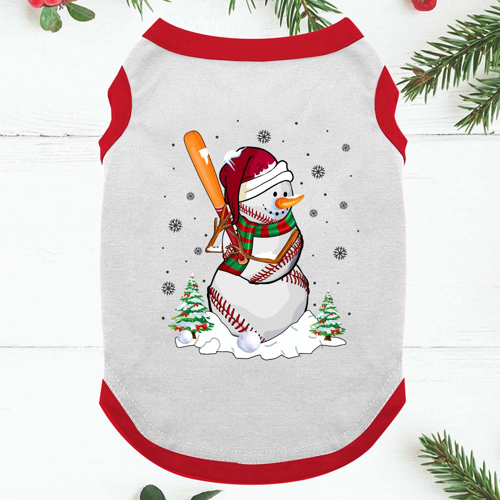 Unique Baseball Snowman Family Christmas Jammies Red