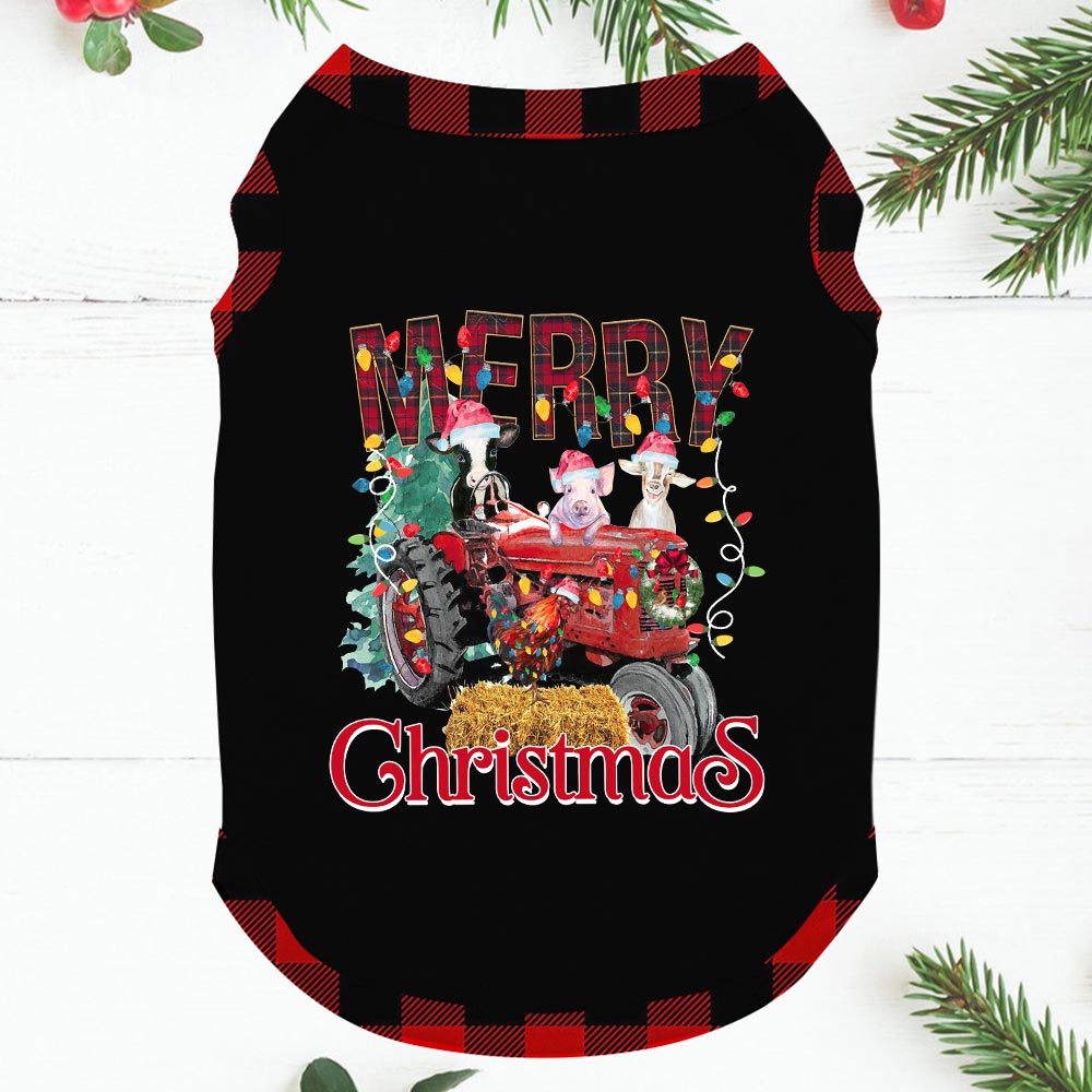 Matching Farm Animals Christmas Pajamas For Adults Black