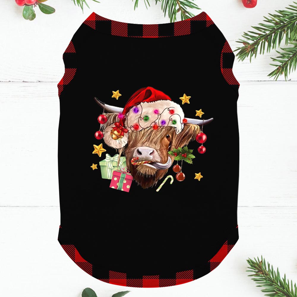 Matching Cow Christmas Pajamas For Adults Black And Red