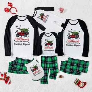 Red Truck Movies Personalized Christmas Pajamas With Name