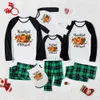 Pumpkin Thanksgiving Family Pjs Thankful And Blessed Green Plaid - variant image 1