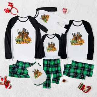 Grateful Jesus Thanksgiving Matching Family Pajamas Green